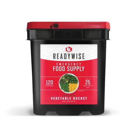 Gluten Free Vegetables 120 Servings 6 vegetable bucket Ready-wise emergency food supply A120 servings in one bucket of dehydrated food.