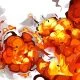 orange cartoon of an explosion