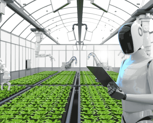 Robots replace people.