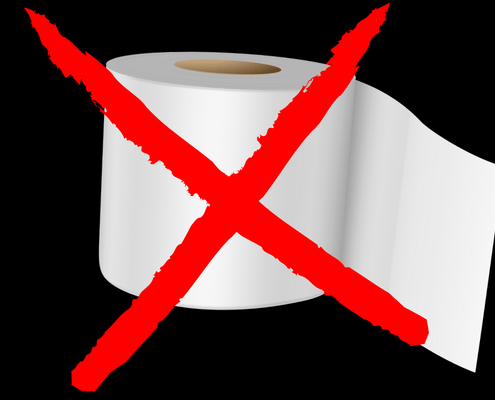 Toilet paper with an X through it. This is a real survival list.